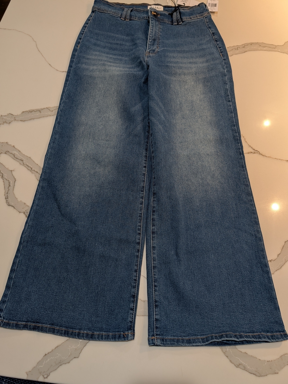 Nicole Miller Wide Leg Jeans in Medium Blue Wash